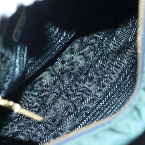 PRADA Shoulder Bag Nylon Green Gold Auth 136672 - Picture 10 of 16